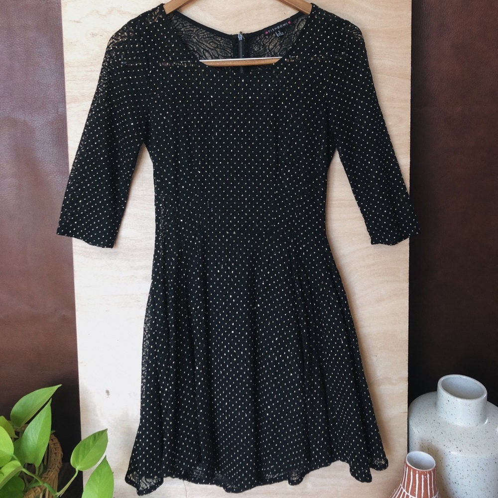 Gold Polka Dot Skater Dress
